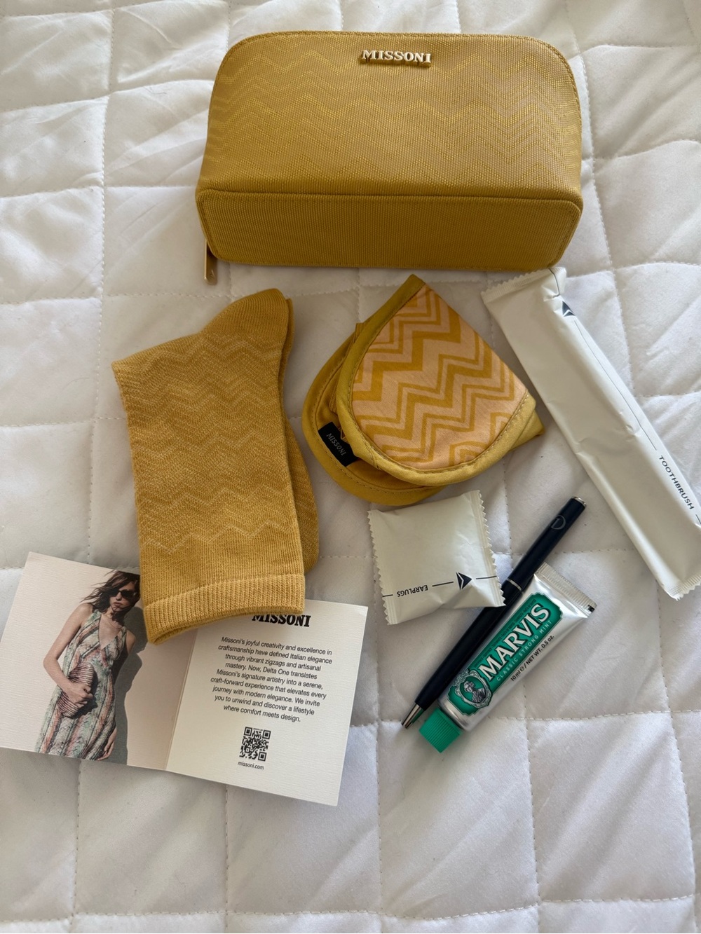 Missoni Yellow Zigzag Travel Accessory Set